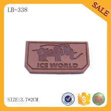 LB338 Fashion brown leather patch logo